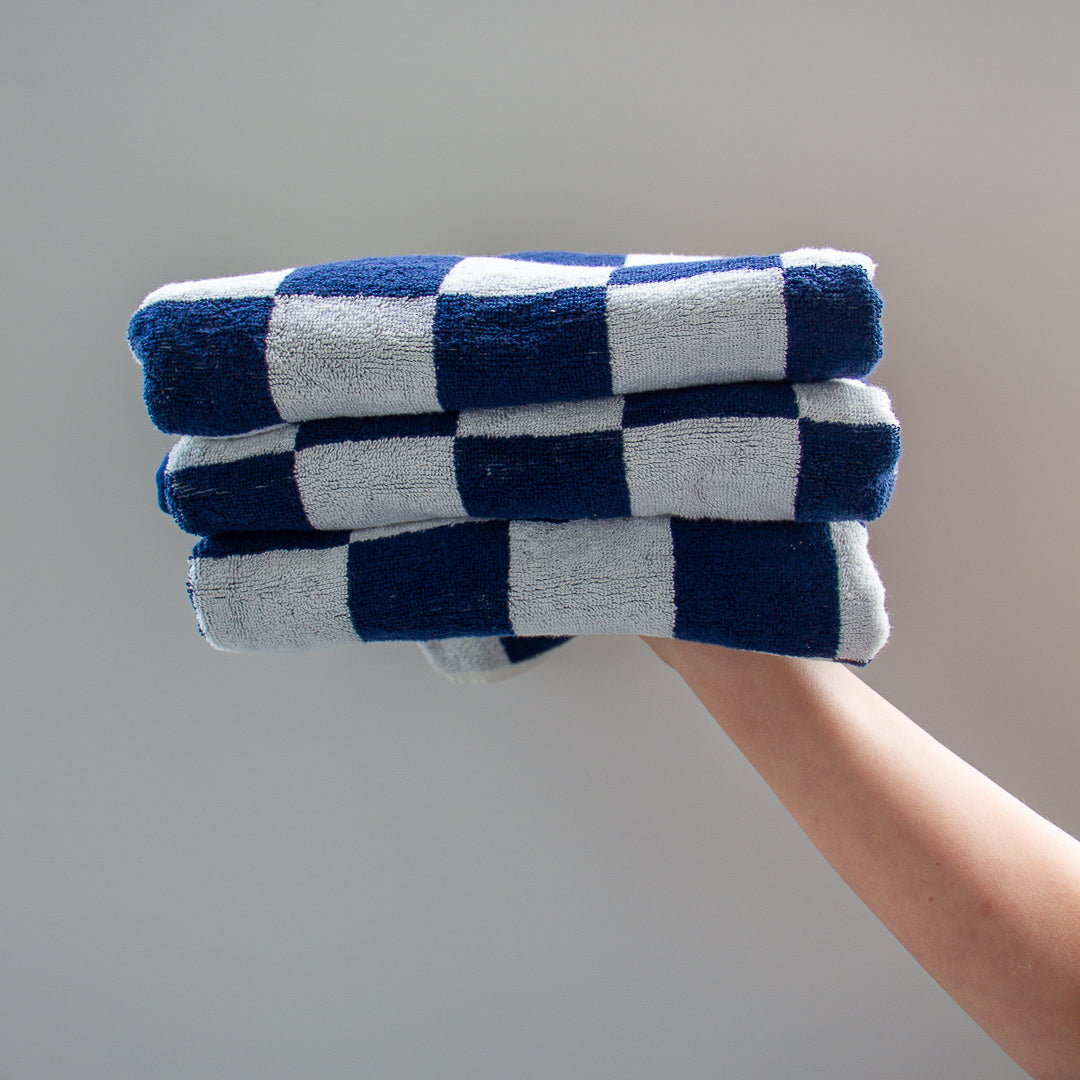 Serviette de bain damier MARINE